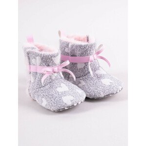 Yoclub Dívčí boty na suchý zip OBO-0186G-6500 Grey 0-6 měsíců
