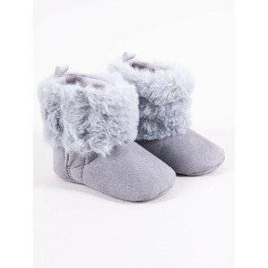 Yoclub Dívčí boty na suchý zip OBO-0188G-2800 Grey 0-6 měsíců