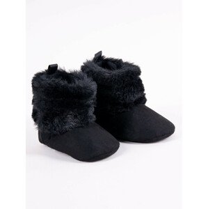 Yoclub Dívčí boty na suchý zip OBO-0189G-3400 Black 0-6 měsíců