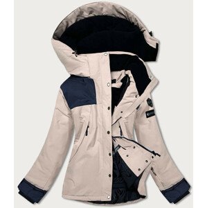 Béžová dámská zimní bunda se sněhovým pásem (B2380) Béžová XL (42)