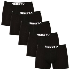 5PACK pánské boxerky Nedeto černé (5NDTB001-brand) L