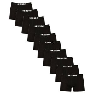 10PACK pánské boxerky Nedeto černé (10NDTB001-brand) L