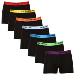 7PACK pánské boxerky Nedeto černé (7NDTB001-week) XL