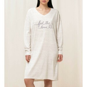 Dámská noční košile Nightdresses NDK LSL 10 CO/MD bílá - Triumph WHITE - DARK COMBINATION 36
