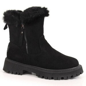 Dámské černé semišové boty s kožešinou W JAN164A  - Vinceza  36