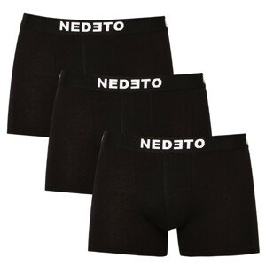 3PACK pánské boxerky Nedeto černé (3NDTB001-brand) 5XL