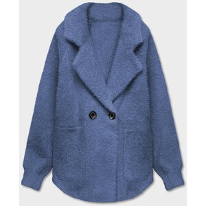 Krátký modrý přehoz přes oblečení typu alpaka (CJ65) Modrá ONE SIZE