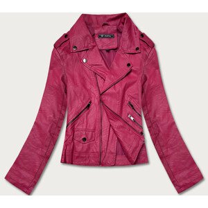 Tmavě růžová dámská bunda ramoneska (BN-20025-19) Růžová XXL (44)