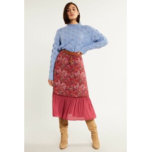 Monnari Midi sukně Vzorovaná midi sukně s páskem Červená 38