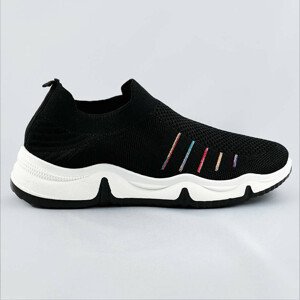 Černé dámské sportovní boty s barevnými vsadkami (YM-168-1) černá XL (42)