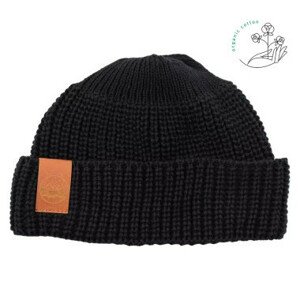 Pánská pletená čepice z organické bavlny BO černá - Kabak OS
