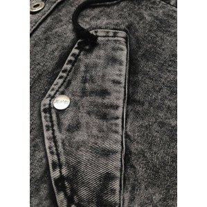 Černá dámská džínová bunda na knoflíky (C187) černá XS (34)