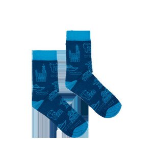 Dámské ponožky se vzorem Gdansk - Kabak  modro-černá 36-41