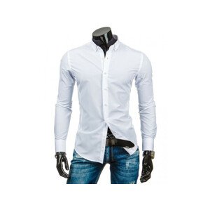 Pánská košile s dlouhým rukávem DX0844 - Dstreet  bílá L