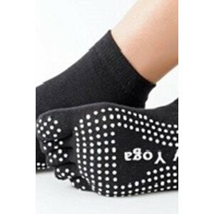Hladké dámské prstové ponožky na jógu  černá Univerzální