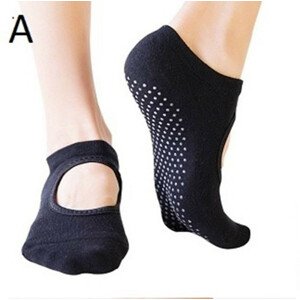 Hladké dámské ponožky na jógu  černá Univerzální