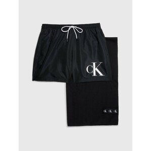 Dárkové balení pánských plavek a ručníku KM0KM00849 BEH černá - Calvin Klein M
