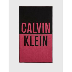 Plážová osuška KU0KU00104 BEH černá - růžová - Calvin Klein one size