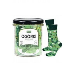 Ponožky SOXO ve sklenici - Kvašené okurky  zelená 40-45