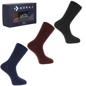 3pack pánských ponožek 4500023 s tečkami černá 39/42