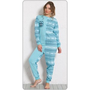Dámské pyžamo overal Sova 0284 - Vienetta modrá L