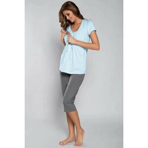 Dámské těhotenské a kojící pyžamo Felicita modro-šedá - Italian Fashion modro-šedá L