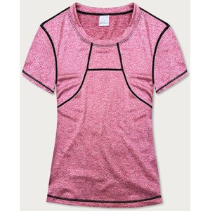 Růžové dámské sportovní tričko T-shirt s ozdobným prošitím (A-2166) Růžová S (36)