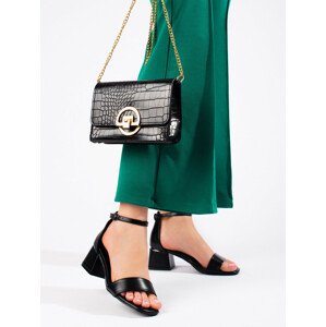 Trendy  sandály černé dámské na širokém podpatku  39