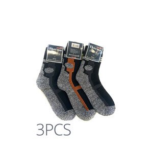 Hrubší termo ponožky 3pcs unisex 70510 šedočerná - Gemini šedo-černá 43-46