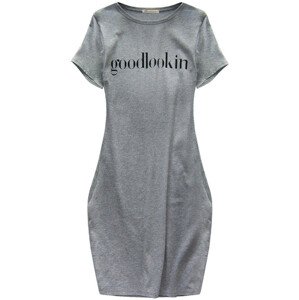 Dámské dlouhé triko s kapsami (145ART) šedé - Goodlooking uni