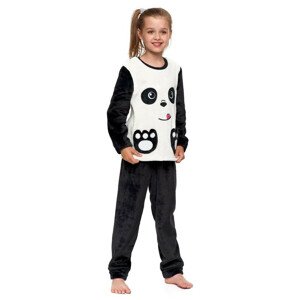 Hřejivé dětské pyžamo Panda černo-bílé  140