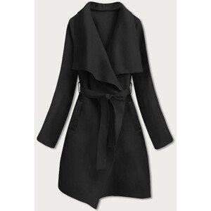 Černý dámský minimalistický kabát (747ART) černá ONE SIZE