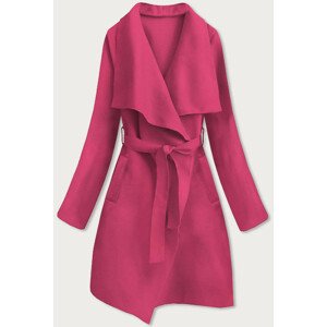 Minimalistický dámský růžový kabát (747ART) Růžová ONE SIZE