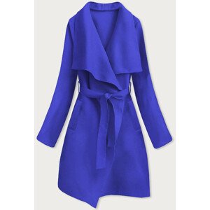 Minimalistický modrý dámský kabát (747ART) Modrá ONE SIZE