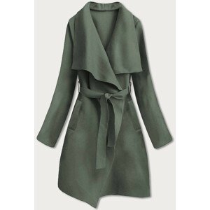 Minimalistický dámský kabát v khaki barvě (747ART) zielony ONE SIZE