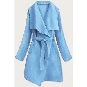 Blankytný minimalistický dámský kabát (747ART) Modrá ONE SIZE