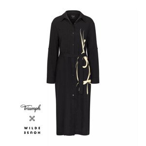 Dámský župan Thermal MyWear Maxi Dress - BLACK COMBINATION - černý M014 - TRIUMPH BLACK COMBINATION 40