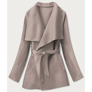 Krátký minimalistický dámský kabát v barvě "nude" (758ART) Béžová ONE SIZE