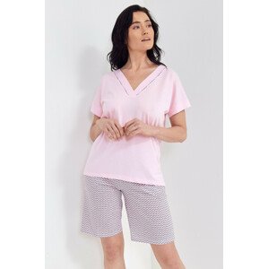 Dámské pyžamo Cana 108 kr/r S-XL růžovo-šedá M