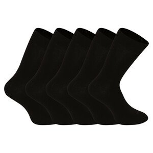 5PACK ponožky Nedeto vysoké bambusové černé (5NDTP001) M