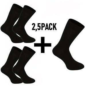 2,5PACK ponožky Nedeto vysoké bambusové černé (2,5NDTP001) L