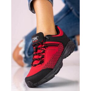 Pohodlné červené dámské  trekingové boty bez podpatku  40