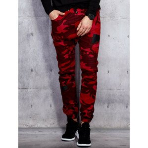 Pánské maskáčové džíny 0829.92 červené - FPrice červená vzor L
