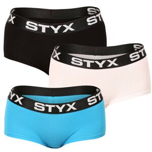 3PACK dámské kalhotky Styx s nohavičkou vícebarevné (3IN96019) XL