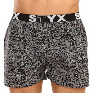 Pánské trenky Styx art sportovní guma doodle (B1256) XL