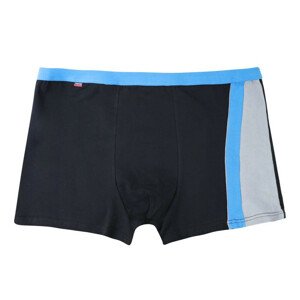 Pánské boxerky Plus Size 11 černé s modrým lemem  4XL
