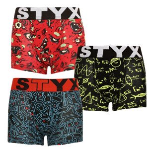 3PACK dětské boxerky Styx art sportovní guma vícebarevné (3GJ12612) 6-8 let