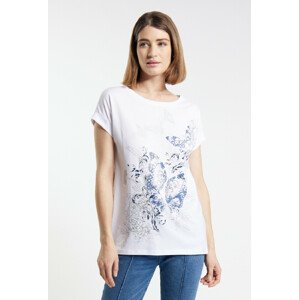 Monnari Trička Dámské tričko se zajímavým vzorem White XL