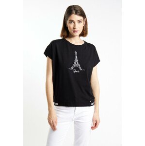 Monnari Trička Dámské tričko s potiskem Paris Black 2XL