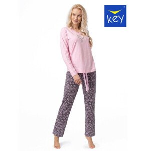 Dámské pyžamo Key LNS 794 B23 S-XL růžovo-grafitový XL
